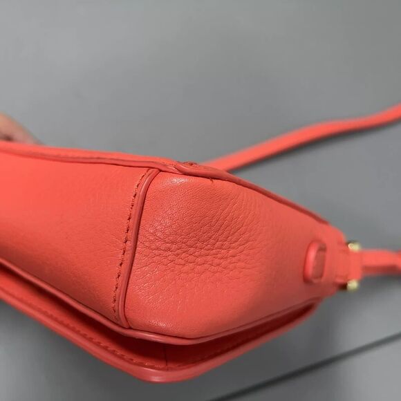 TORY BURCH Landon Crossbody Bag Small Brick Red Leather Flap Adjustable Strap - Picture 10 of 16